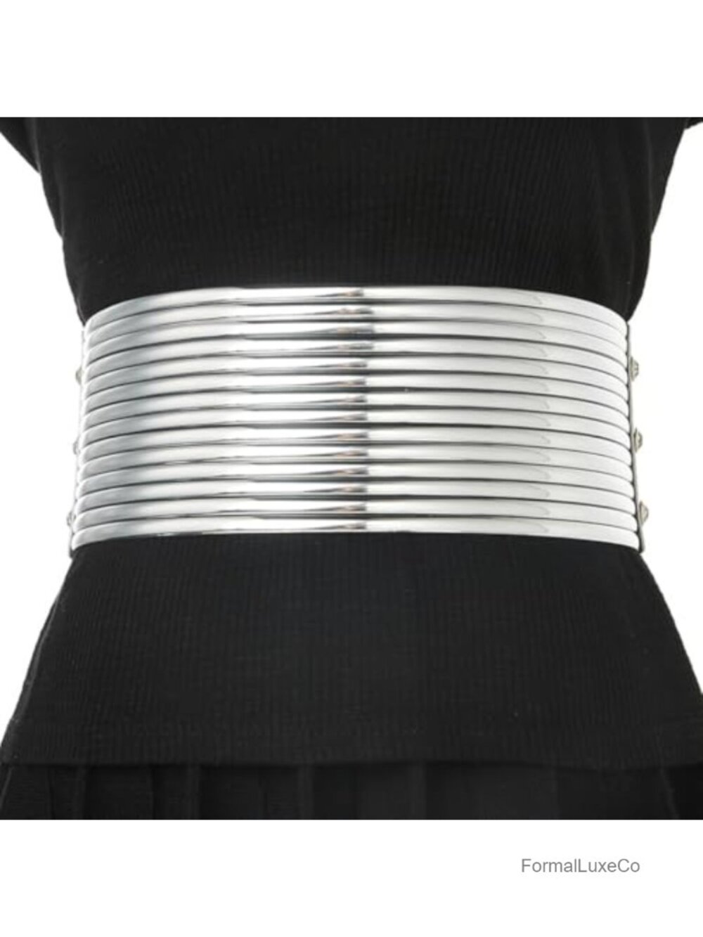 Plus Size Women Bling Wide Elastic Belt Rhinestone Sparkle Waistband